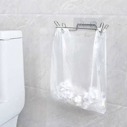 Set of 2 Pack Wall-Mounted Stainless Steel Trash Bag Holders Garbage Plastic Bags Racks