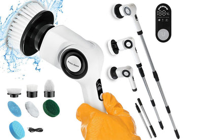 Cordless Electric Spin Scrubber Turbo Scrub Cleaning Brush with 7 Brushes
