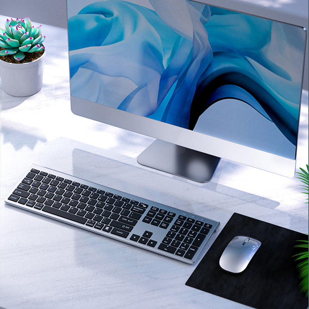 2.4GHz Bluetooth Wireless Keyboard And Mouse Combo For Computer Laptop PC -Dark Grey