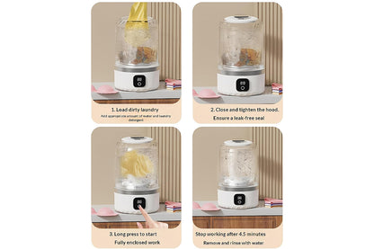 1L Underwear Washing Machine Mini Washer for Apartment Dorm RV Travel-White