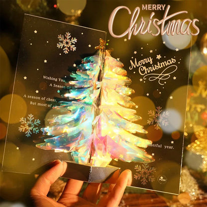 2 Pack 3D Papercut Christmas Tree Greeting Cards