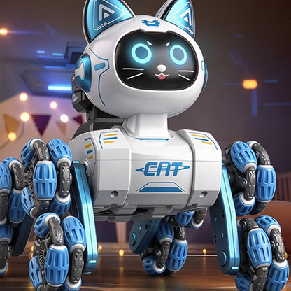 Smart Robot Cat 8 Wheel Gesture Sensing Smart Toy Cat - Blue