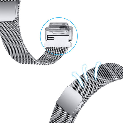 19.5cm Replacement Watch Band Adjustable Stainless Steel Watch Strap Compatible with Fitbit Inspire 3 Watch Silver