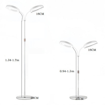 Dual Head Multi Color LED Plant Lamp with Stand-White