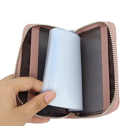 Men's Credit Card Holder Leather Wallet Business Case Slim ID Purse Pink