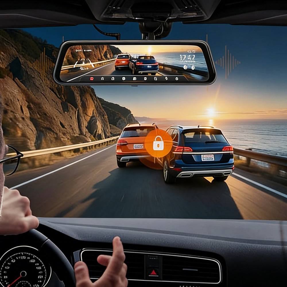 4K 10 Inch Rear View Mirror Camera Dash Cam Front and Rear Dual Dashcam for Car with ADAS
