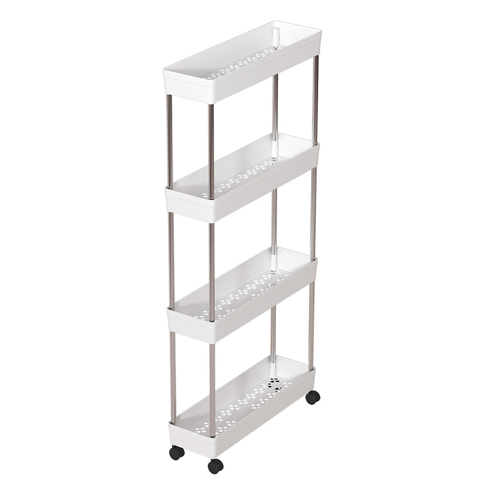 4 Tier Slim Rolling Storage Cart Bathroom Shelves Organizer for Kitchen Laundry
