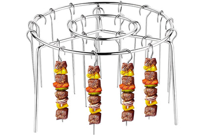 Air Fryer Grill Round Stainless Steel Air Fryer Skewer for BBQ Kabob Barbecue