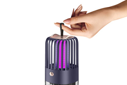 USB Rechargeable UV Light Mosquito Killer Portable Fly Zapper With Hanging Hoop-Blue