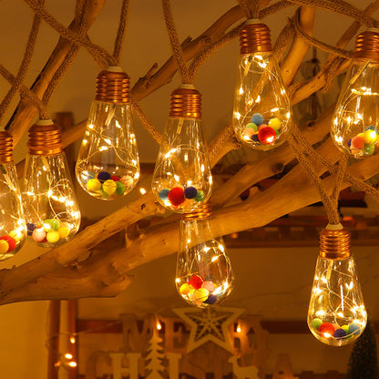 8M Solar String Lights Outdoor Vintage Rope Hemp Patio Bulb Lights for Christmas Garden Fence Balcony Style 2