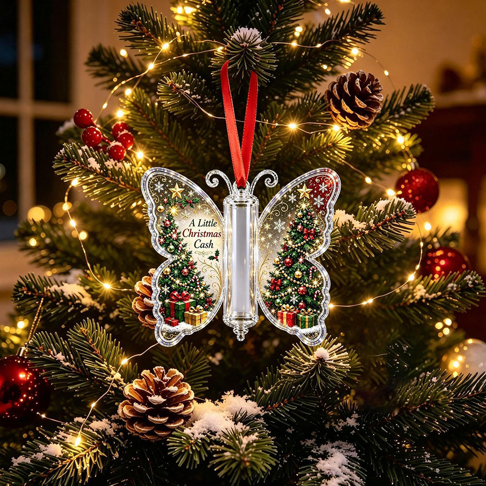 4 Piece Set Acrylic Christmas Cash Holder Ornament