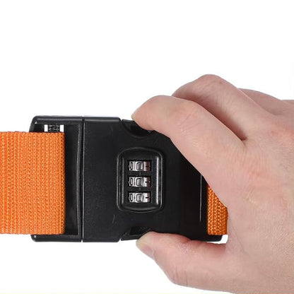 200cm Cross Packing Luggage Strap with Combination Lock - Orange
