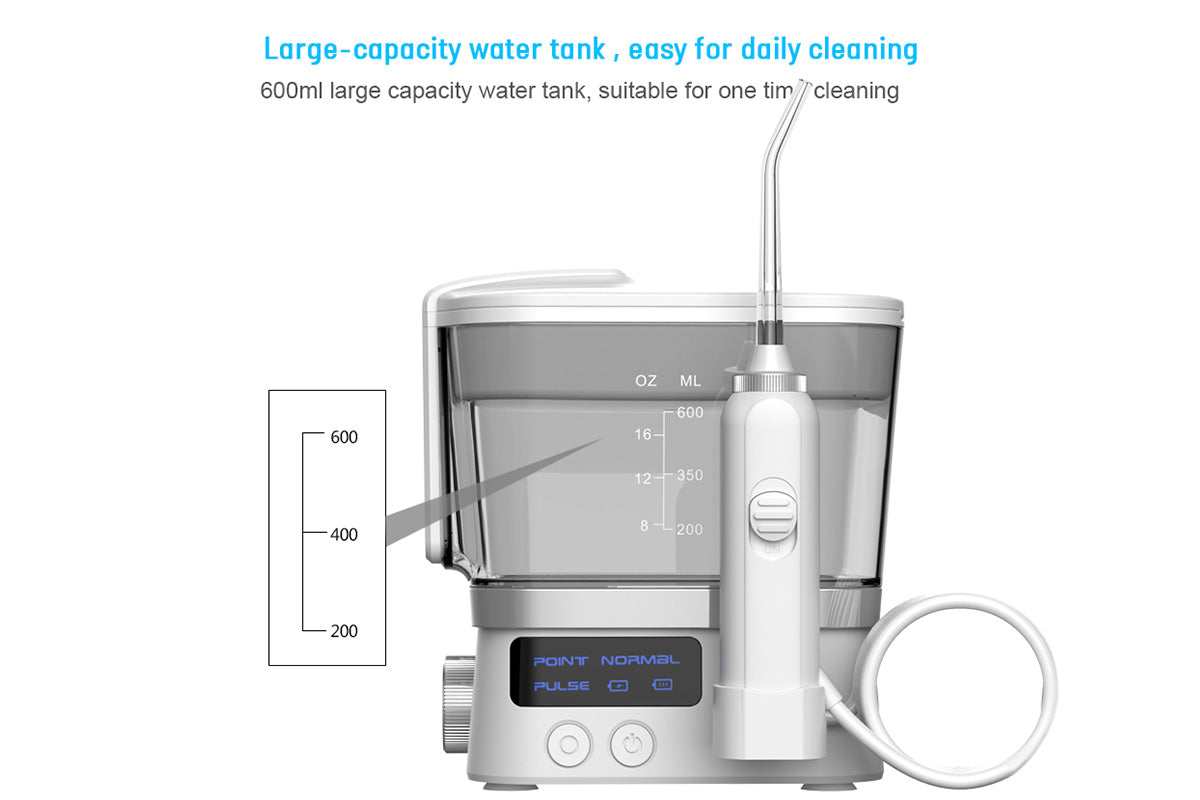 10 Levels Electric Oral Irrigator 600ML Water Flosser Interdental Cleaner