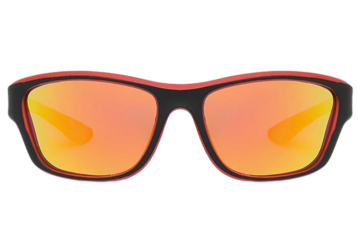 Men Sunglasses Polarized Glasses Fishing Wrap Around Eyewear with Strap and Zippered Case-Red