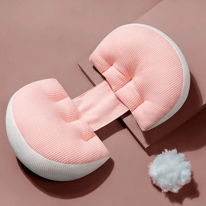 Portable Pregnancy Pillow W Shaped Maternity Support For Side Sleepers-Pink