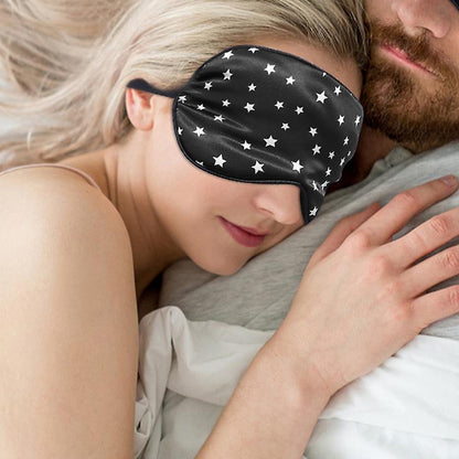 2pcs Silk Travel Sleeping Mask Pure Mulberry with Adjustable Strap Silk Eyepatch Mask -Black