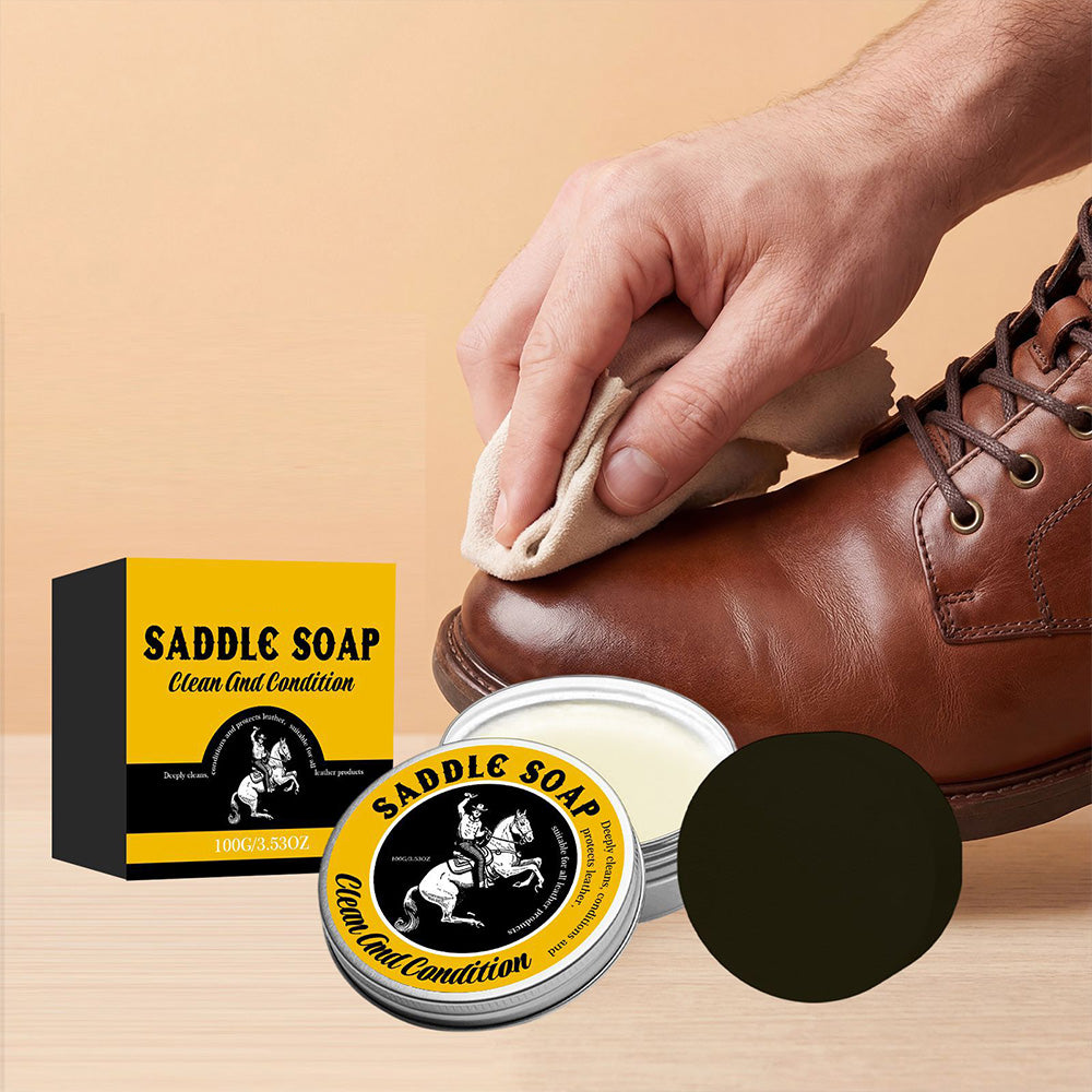 2Pcs Leather Boot Care Kit Saddle Soap Furniture Salve for Leather Furniture Repair Tool