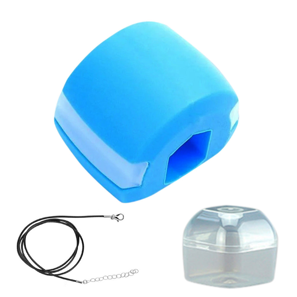 Jaw Line Exercise Fitness Ball Trainer Muscle Neck Face Exerciser Toning Device-Blue