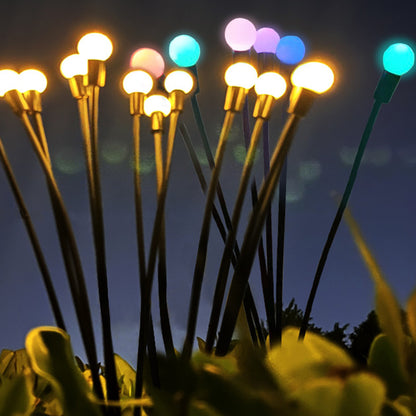 Solar Garden Lights 2Pcs 10LED Solar Powered Firefly Light Ground Patio Stake Walkway Lamp Outdoor Garden Decor -Yellow