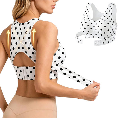Front Closure Posture Bra Wide Straps Seamless Bra - White