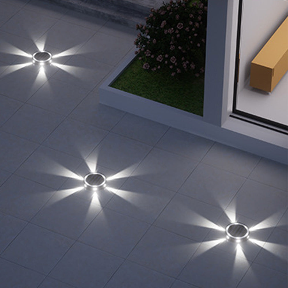 4Pcs Solar Ground Lights Outdoor Bright In-Ground Landscape Lighting Pathway Lawn Patio Yard Deck Decor White Light