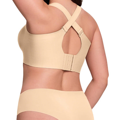 Seamless Wireless Plus Size Bra Full Coverage Comfortable Everyday Support for Women-Beige