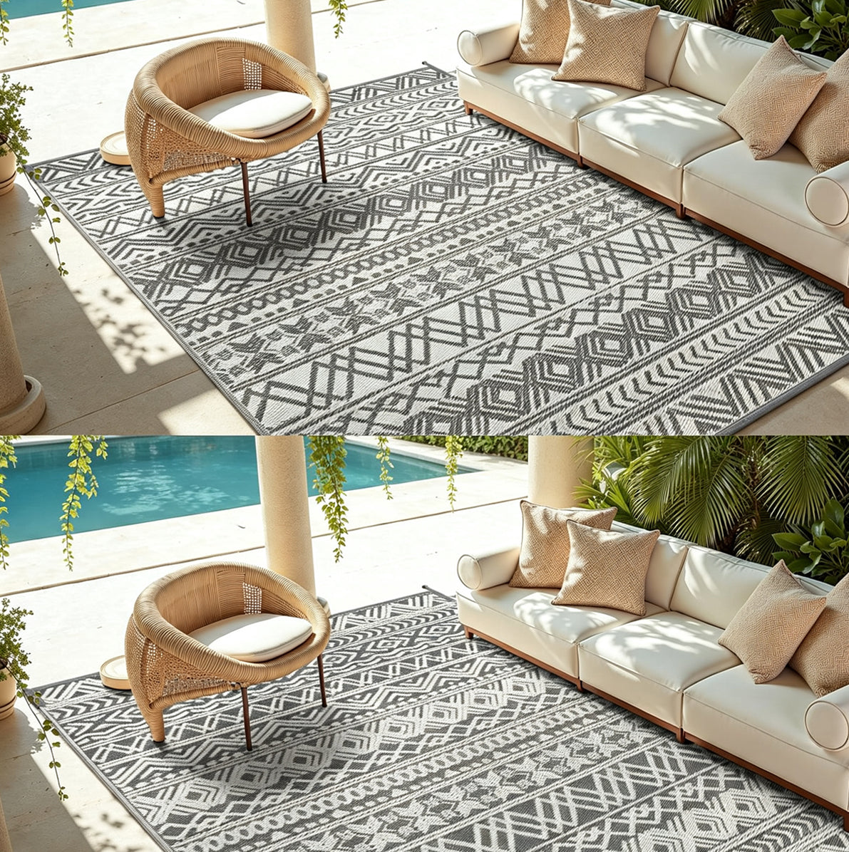 Waterproof PP Woven Outdoor Camping Mat Reversible Outdoor Rug
