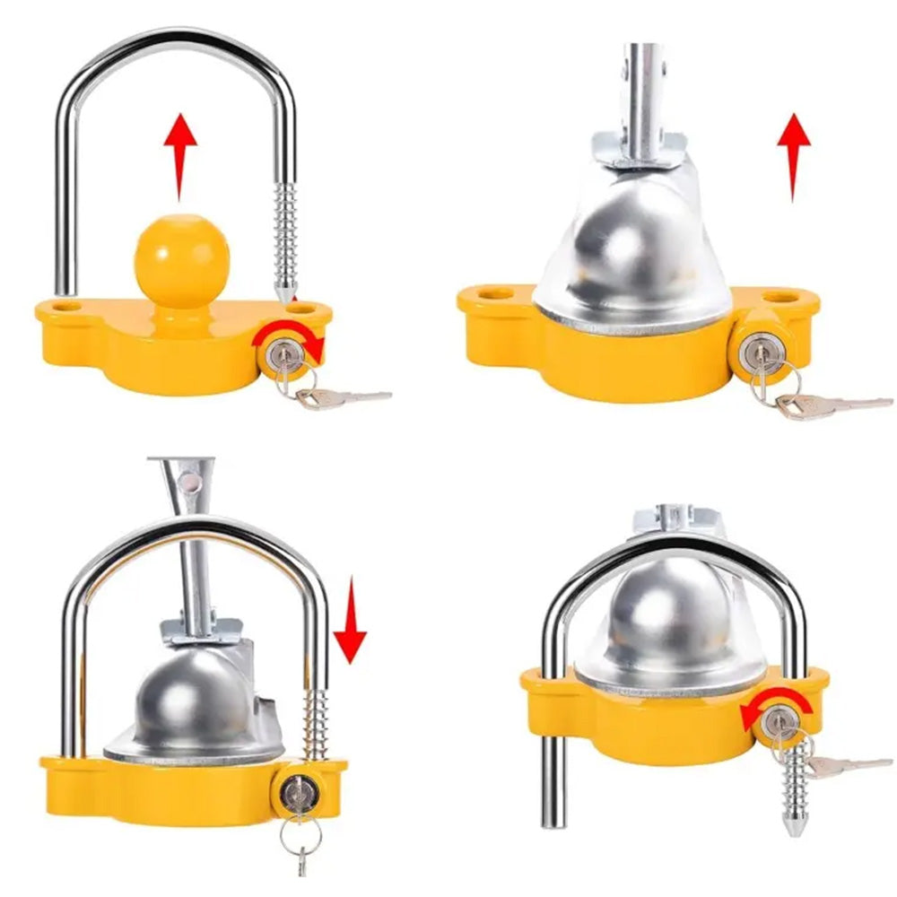 Adjustable Trailer Coupler Lock for 4.76cm 5.08cm and 5.87cm Hitches