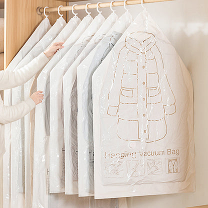 4Piece Hanging Vacuum Clothes Storage Bags with Pump