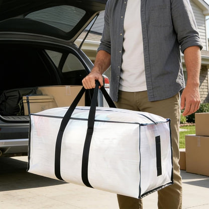 2Pcs 83L Moving Bag with Dual Zippers and Handles