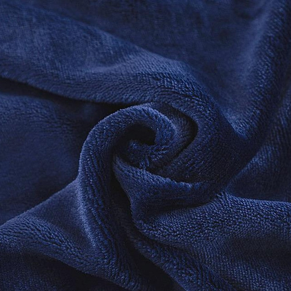 Soft Double-Sided Throw Blanket  Fuzzy Warm Reversible Blanket for Couch Bed Sofa Navy