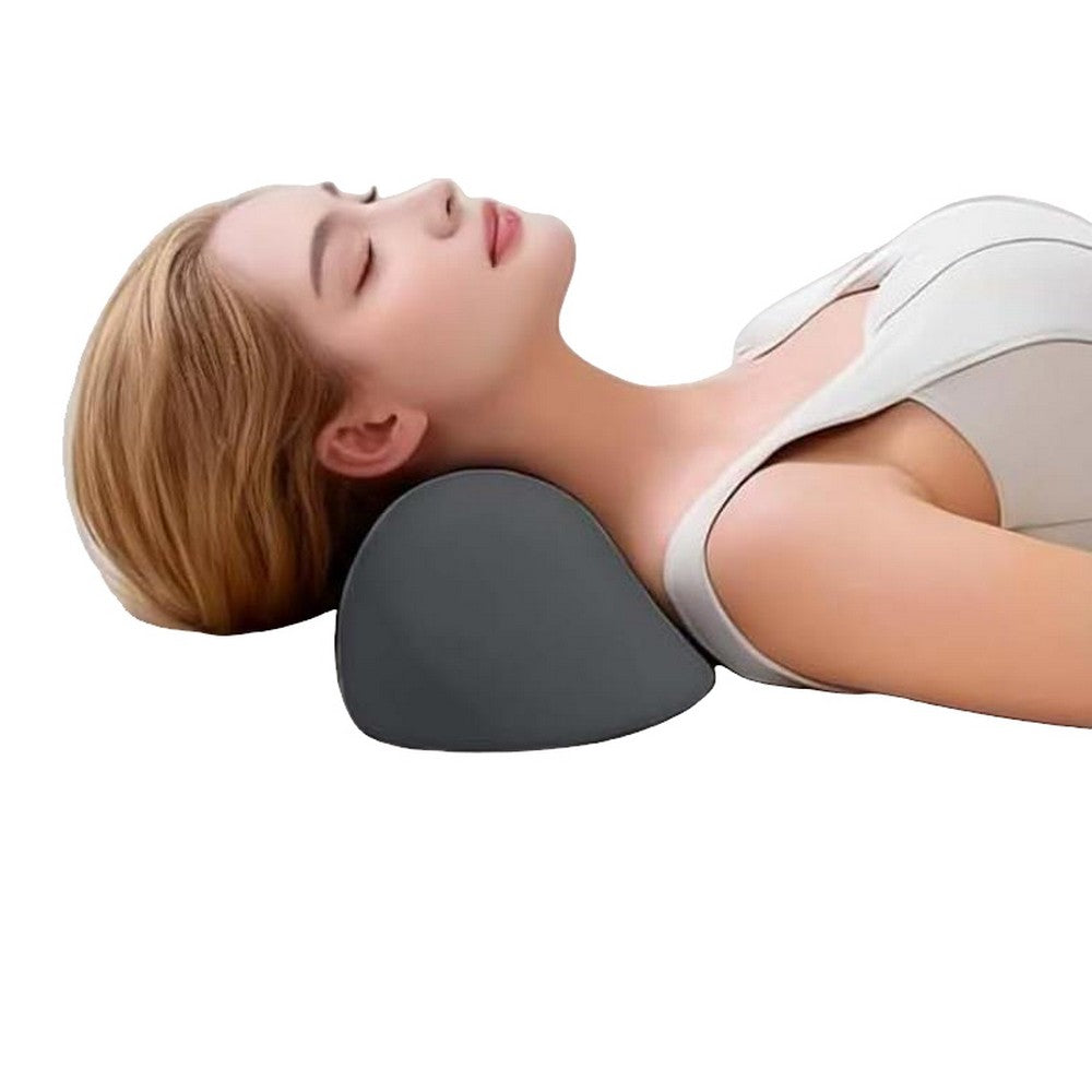 Small Neck Stretcher Pillow Soft Cervical Traction Neck Pillow for Tension Muscle-Black