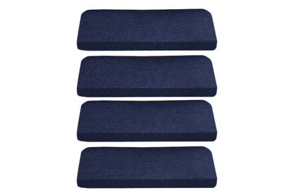 4Pcs Stairs Tread Mat Self-adhesive Cling Non Slip Wear-Resistant Carpet Mat-Navy Blue