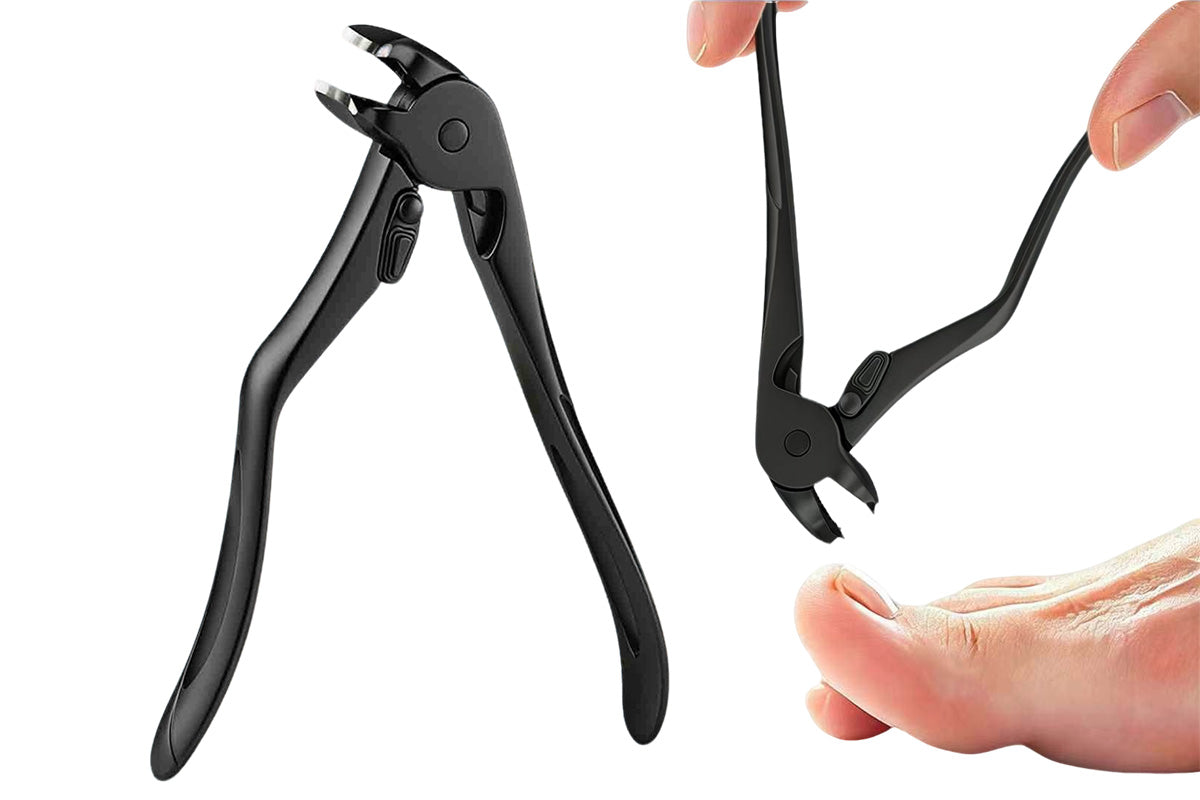 2 Piece Long Handled Curved Head Toe Nail Clipper - Silver