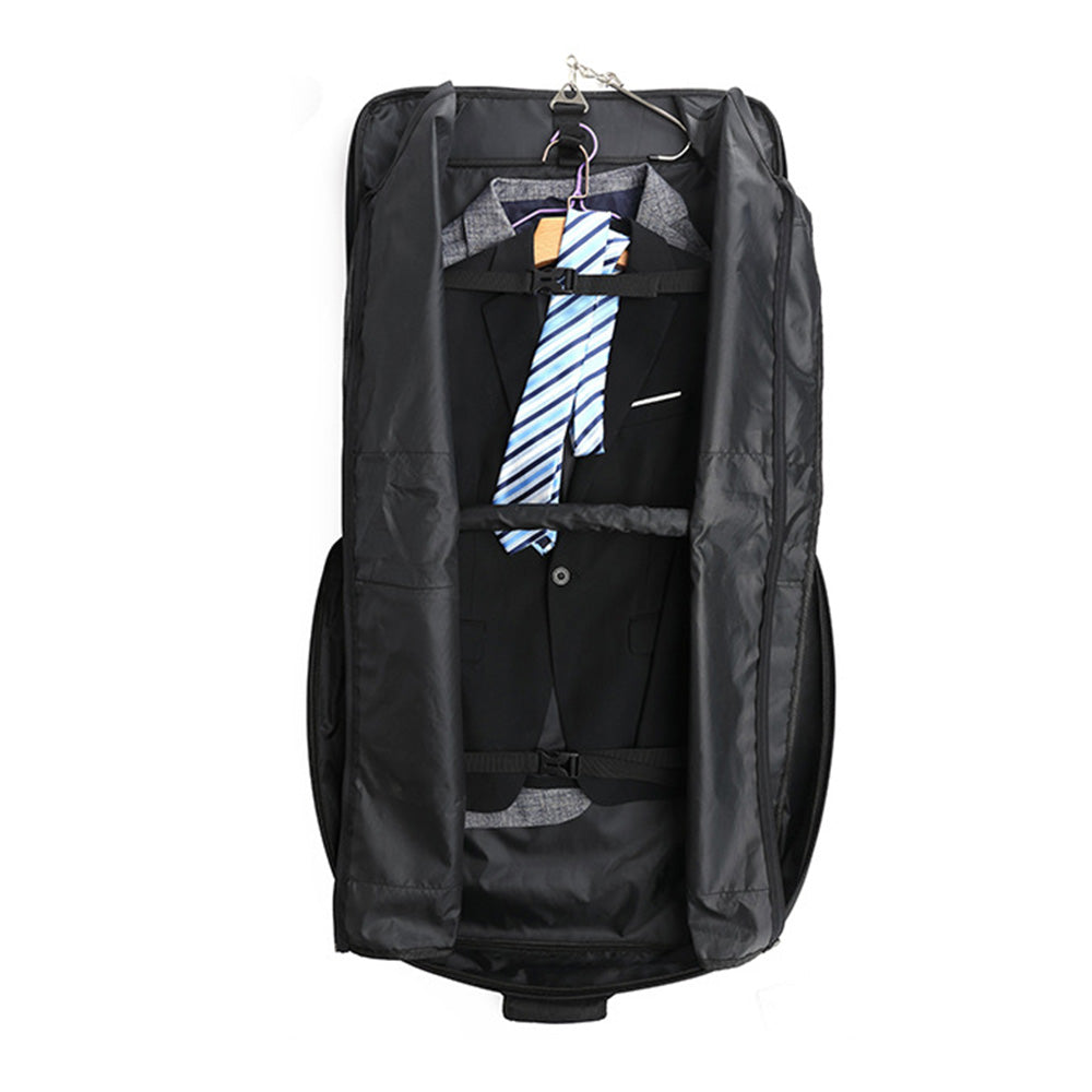 Foldable Garment Bag with Hanger and Shoulder Strap - Black