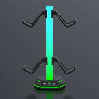 2-Tier Game Controller Holder Headset Stand with RGB Light Modes for PS5 Consoles