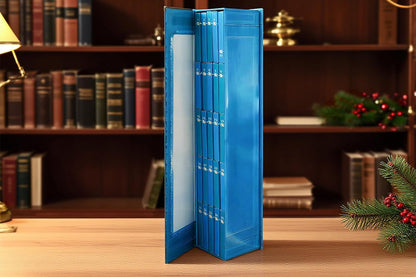 Mini Book Advent Calendar with 25 Book Ornaments for Christmas Countdown Holiday Decorations -Blue