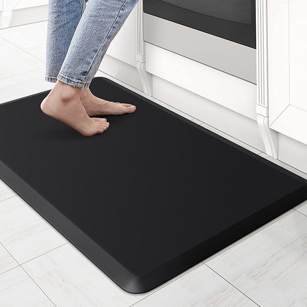 Kitchen Floor Mat Cushioned Anti-Slip Water Resistant Mat for Kitchen Laundry Black