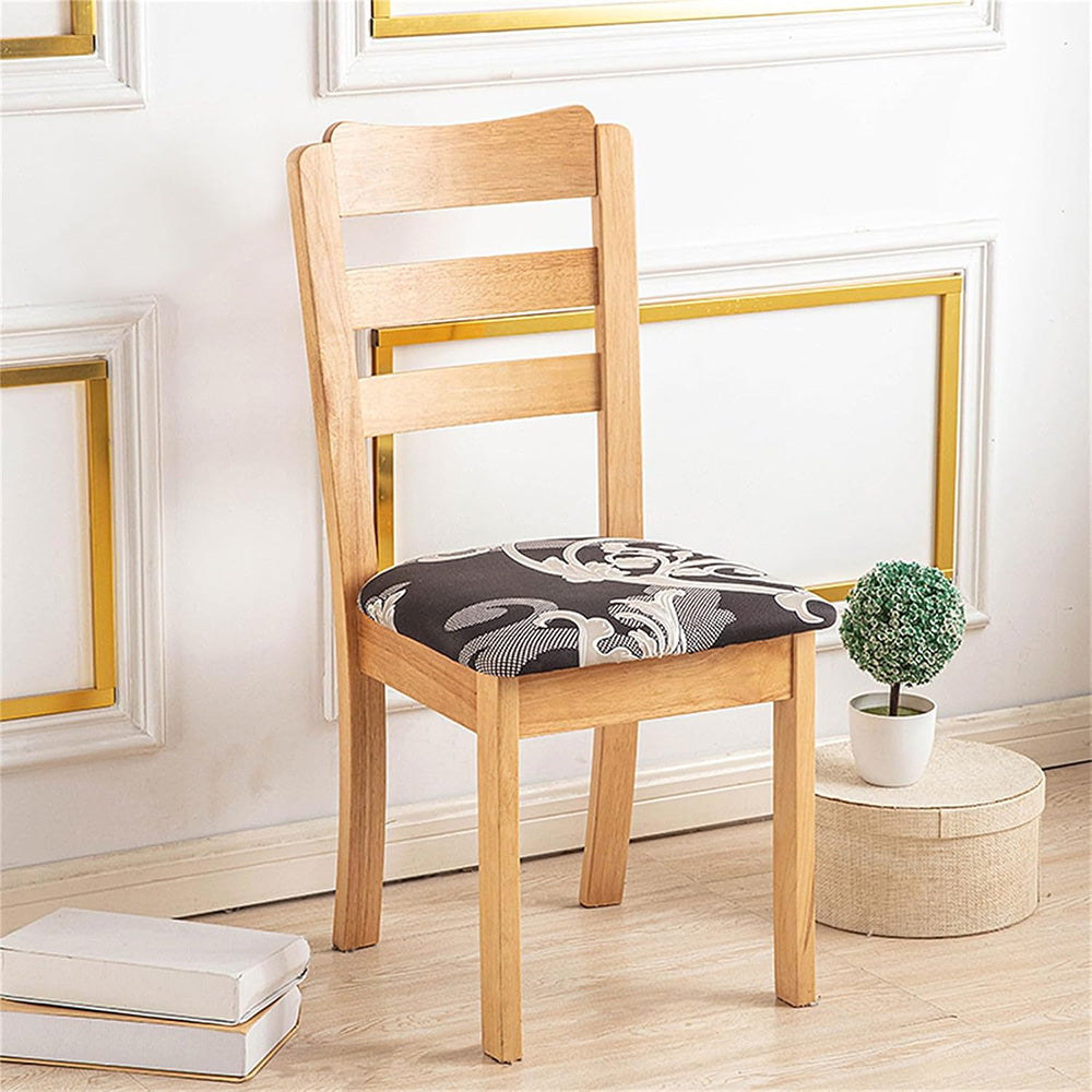 2PCS Stretch Chair Seat Covers Printed Washable Seat Cushion Slipcovers for Dining Chairs Style 2