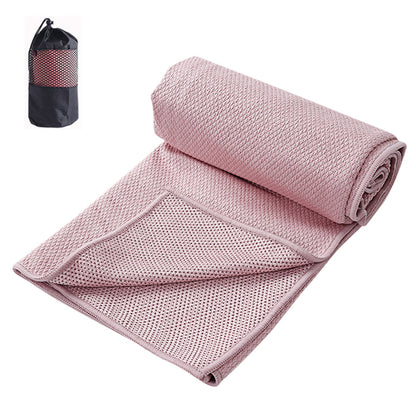 Hot Yoga Towel Microfiber Sweat Anti-Slip Yoga Mat Towels for Bikram Pilates-Pink