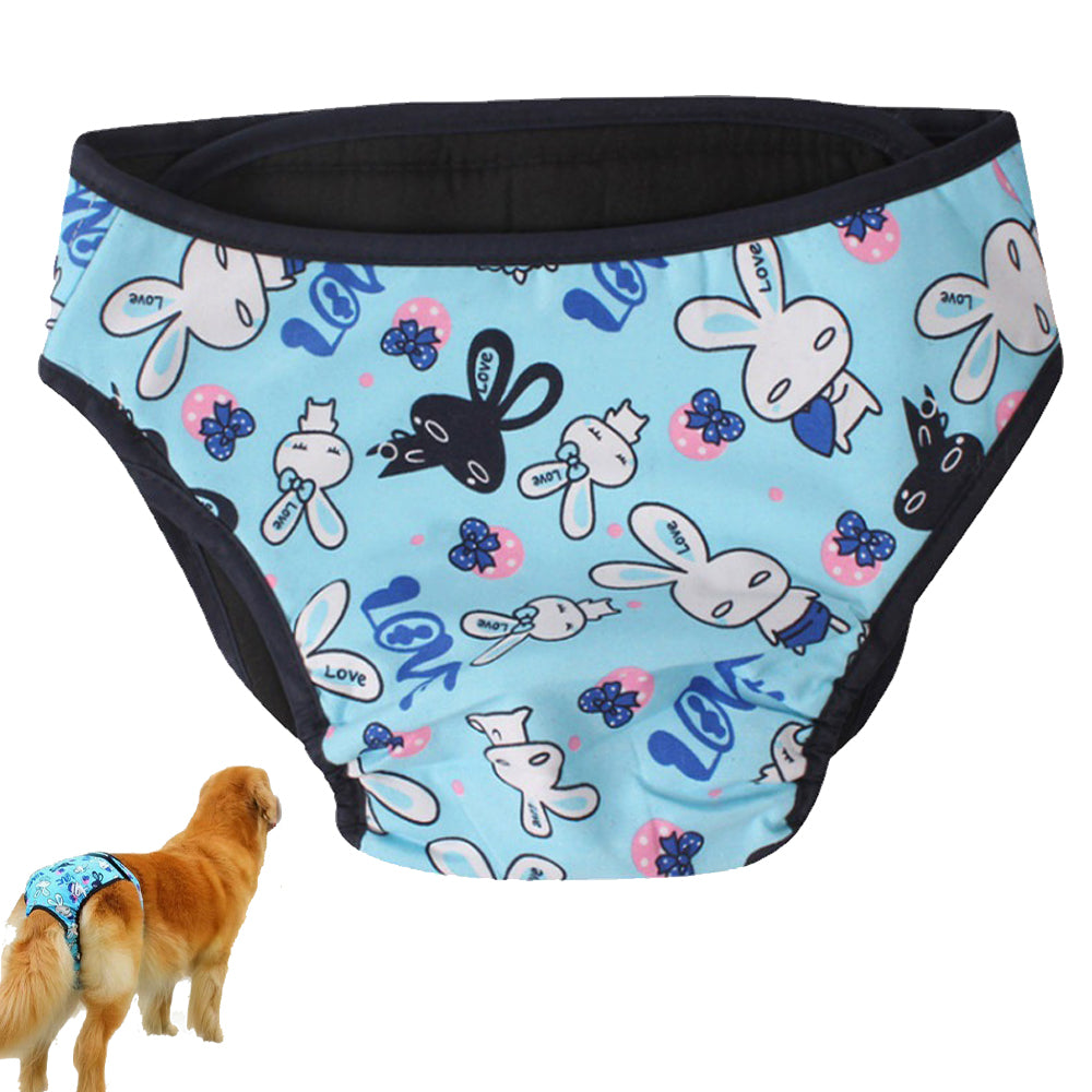 Reusable Dog Diapers Cotton Washable Doggie Diapers-Blue