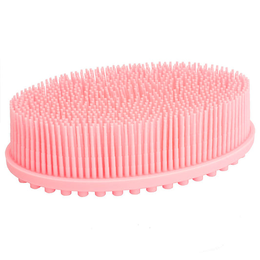 Silicone Body Scrubber Exfoliating Bath Body Brush-Pink