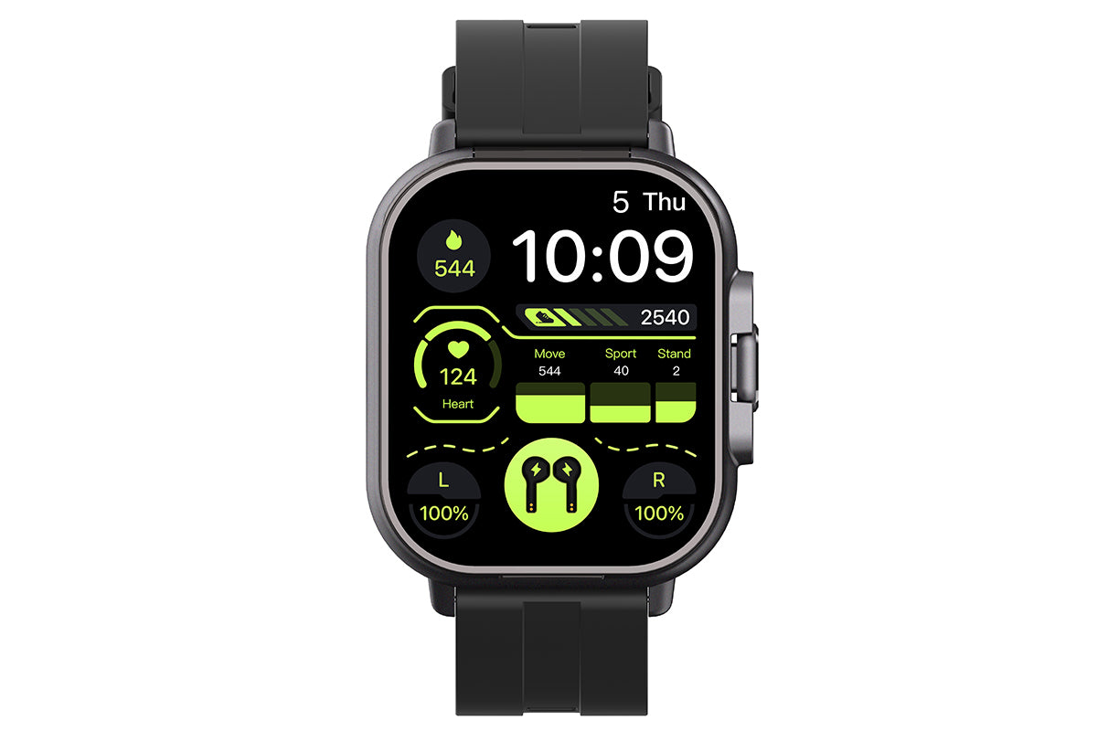 Smart Watch with Earbuds 2 in 1 Smart Call Watch with Bluetooth Headphones 2.01-Inch Heart Rate Sleep Monitoring Fitness Tracker-Black