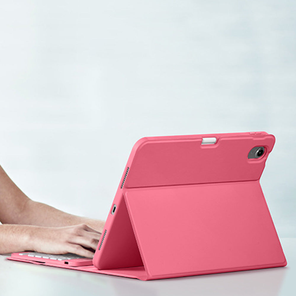 Bluetooth Keyboard Case for iPad 11th 10th Gen A16 Backlit Cover-Red