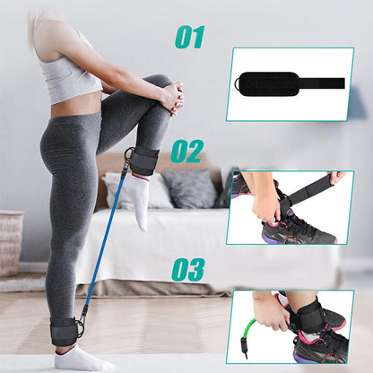 6Pcs Set Ankle Resistance Bands for Working Out Butt Exercise Fitness Equipment for Women Black