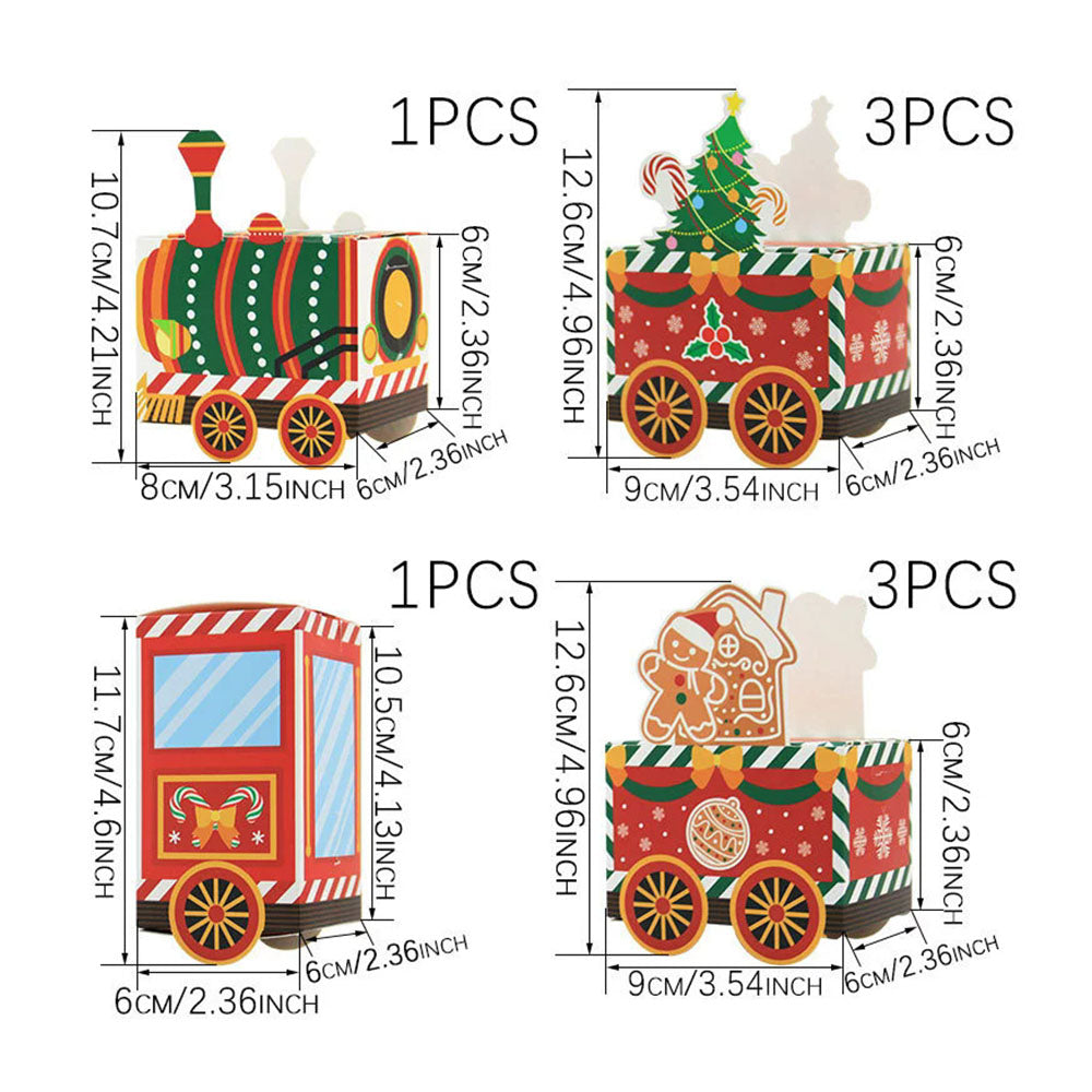 2 Pack 24 Day Christmas Train Advent Calendar with Stickers DIY 3D Paper Countdown Empty Box