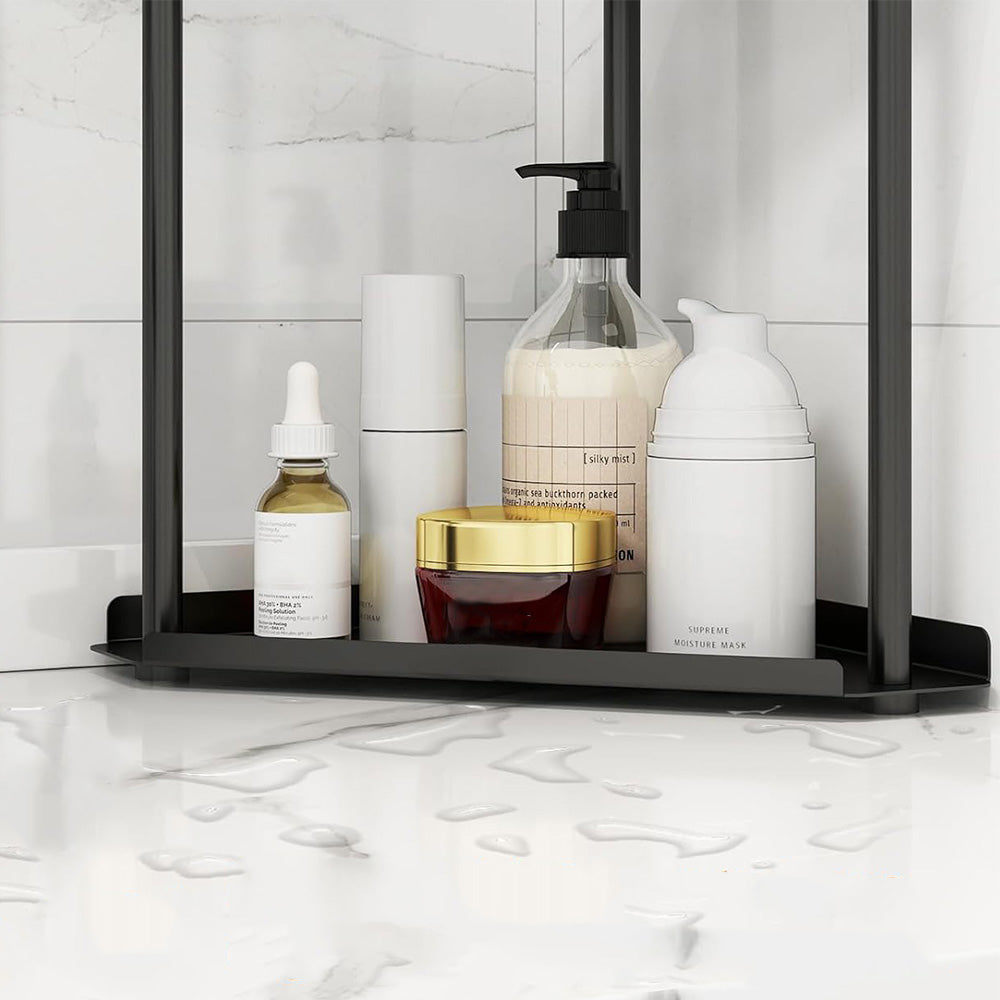 2-Tier Storage Rack ââ‚?Perfume & Skincare Organizer for Home Black