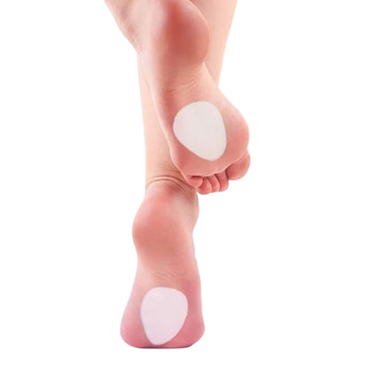 12Pcs Felt Forefoot Cushion Pads Oval Metatarsal Insoles for High Heels-White