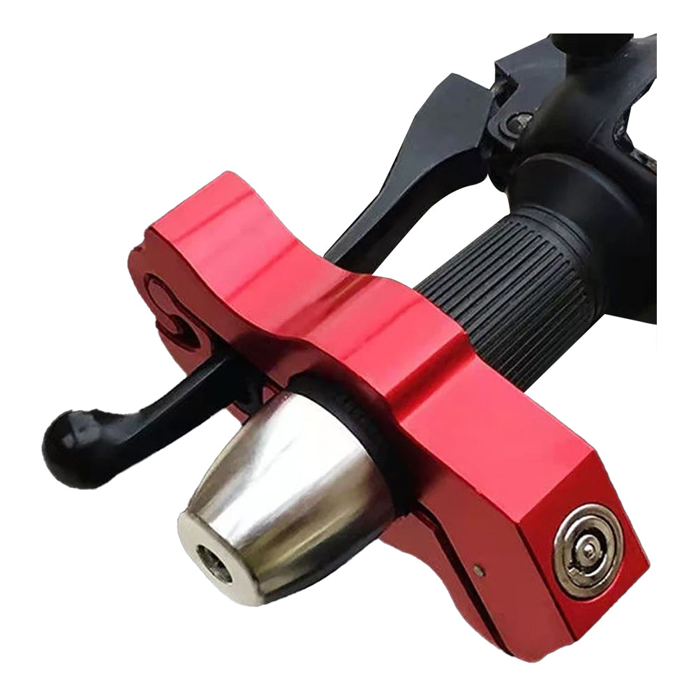 Motorcycle Bicycle Handlebar Anti-Theft Lock Grip Security Accessory Red