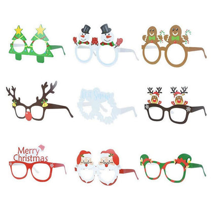 9Pcs Christmas Themed Glasses Novelty Xmas Glasses Frame Party Eyeglasses